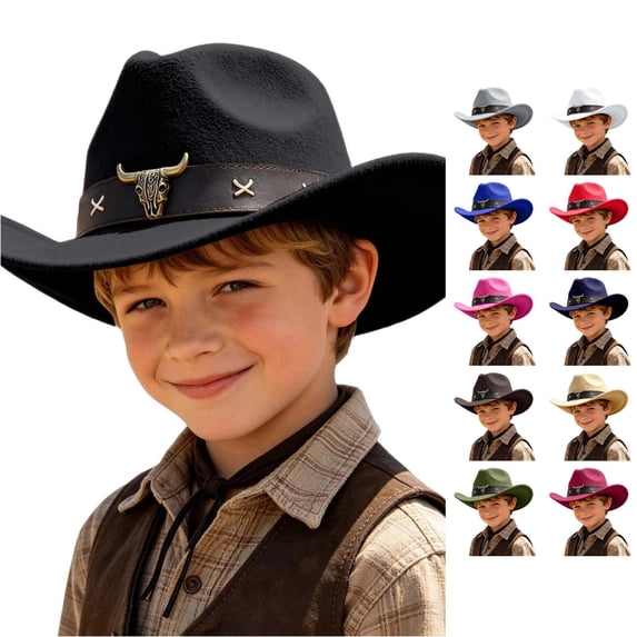 PMVFHDE Playful Western Style Cowboy Sun Hat For Little Boys Girls Daily Wear