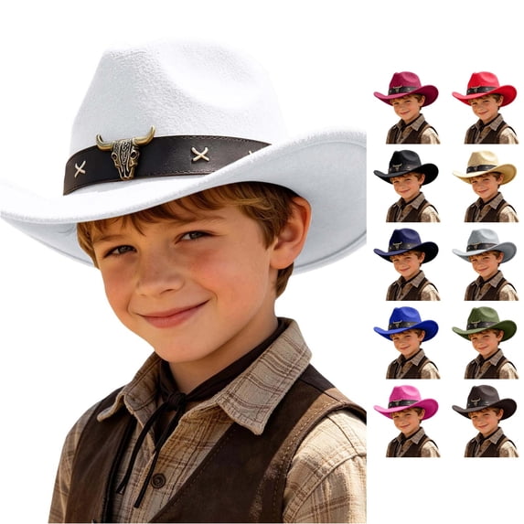 PMVFHDE Playful Western Style Cowboy Sun Hat For Little Boys Girls Daily Wear