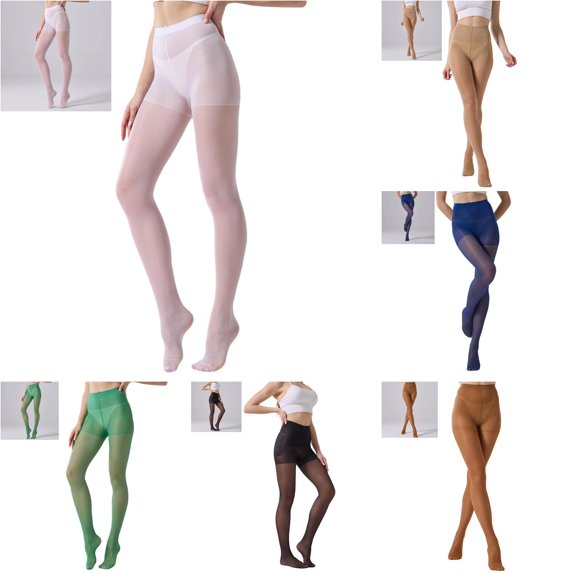 PMVFHDE Plus Size Sheer Tights Firm Control Lifting Shaping High Waist Pantyhose Breathable Comfortable Everyday Casual, White, L