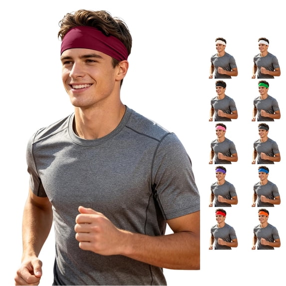 Solidification Ice PMVFHDE Satin Headbands Ice Silk Sports Headband Breathable Sweat ...