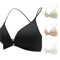 thumbnail image 1 of PMVFHDE Seamless Front Closure Back Strappy Push Up Bra For Daily Wear And Occasions Black - L, 1 of 4