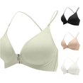 thumbnail image 1 of PMVFHDE Seamless Front Closure Back Strappy Push Up Bra For Daily Wear And Occasions Light Green - M, 1 of 6