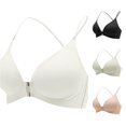 thumbnail image 1 of PMVFHDE Seamless Front Closure Back Strappy Push Up Bra For Daily Wear And Occasions White - S, 1 of 4