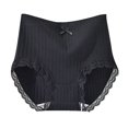 thumbnail image 1 of PMVFHDE Seamless High Waist Briefs Lace Trim Lifting Design Soft Cotton Underwear For Women Breathable For Black,XXL, 1 of 3