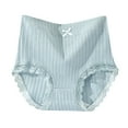 thumbnail image 1 of PMVFHDE Seamless High Waist Briefs Lace Trim Lifting Design Soft Cotton Underwear For Women Breathable For Blue,XXL, 1 of 3
