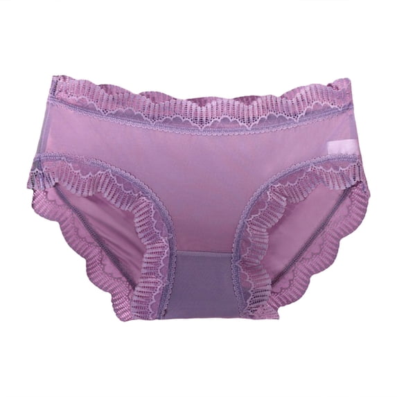 PMVFHDE Seamless Hipster No Show Briefs Soft Stretch Breathable Lace Womens Underwear For Comfort Purple,L