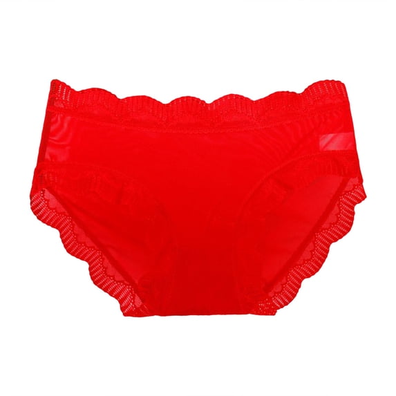 PMVFHDE Seamless Hipster No Show Briefs Soft Stretch Breathable Lace Womens Underwear For Comfort Red,M