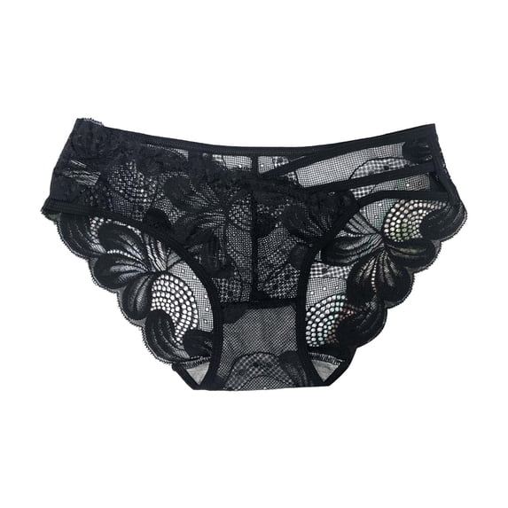 PMVFHDE Seamless Lace Briefs Solid Color Comfortable Soft Panties For Women No Show Everyday Black,One Size