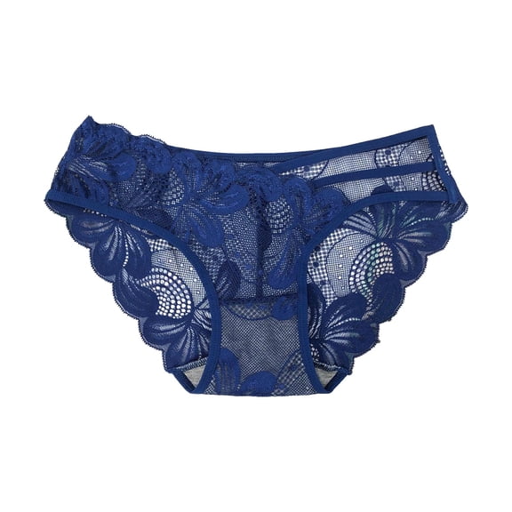 PMVFHDE Seamless Lace Briefs Solid Color Comfortable Soft Panties For Women No Show Everyday Blue,One Size