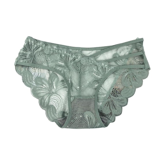 PMVFHDE Seamless Lace Briefs Solid Color Comfortable Soft Panties For Women No Show Everyday Green,One Size