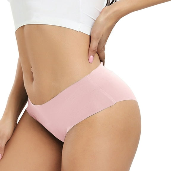 PMVFHDE Seamless Thong V Shape Low Waist Breathable One Piece Panties For Women For Fitness Pink,S