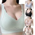 thumbnail image 1 of PMVFHDE Seamless Wireless Sleep Bra For Women Full Coverage Comfort All-Day Wear Soft Unlined Daily Light Green - 6XL, 1 of 5