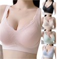 thumbnail image 1 of PMVFHDE Seamless Wireless Sleep Bra For Women Full Coverage Comfort All-Day Wear Soft Unlined Daily Pink - 2XL, 1 of 4