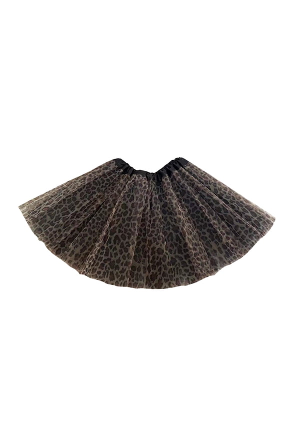 Short Skirts for Women Leopard Print Tulle Cake Tutu Mini Skirt Layered Party Daily Half Skirt
