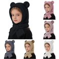 thumbnail image 1 of PMVFHDE Soft Lined Winter Hood Hat With Scarf & Ear Warmers For Toddler Boys Girls Cold Weather, 1 of 7