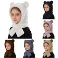 thumbnail image 1 of PMVFHDE Soft Lined Winter Hood Hat With Scarf & Ear Warmers For Toddler Boys Girls Cold Weather, 1 of 7