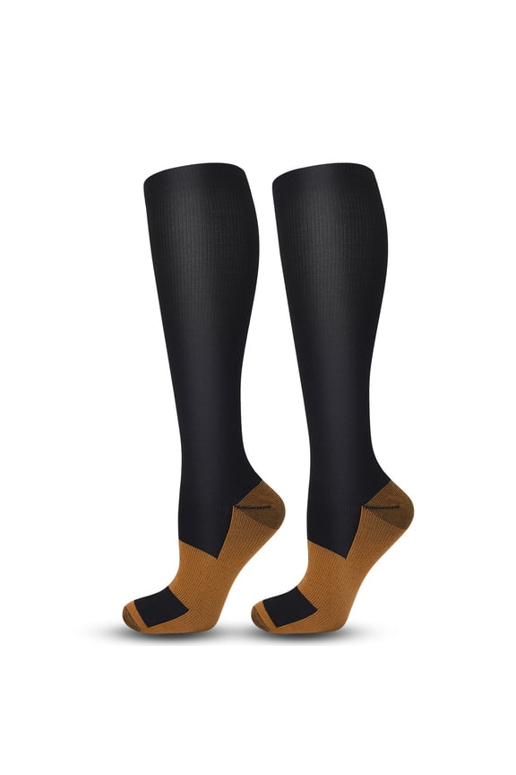 Solid Color Sports Compression Socks for Men and Women Running Elastic Socks Outdoor Activities Cycling Long Socks Black