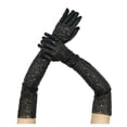 thumbnail image 1 of PMVFHDE Sparkly Reflective Gloves for Party Club Performance Event, Stretch Festive Dress Gloves Black,One Size, 1 of 3