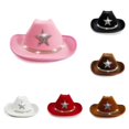 thumbnail image 1 of PMVFHDE Sparkly Star Decor Kids Cowboy Hat For Western Festival Party Daily Play Boys Girls, 1 of 5