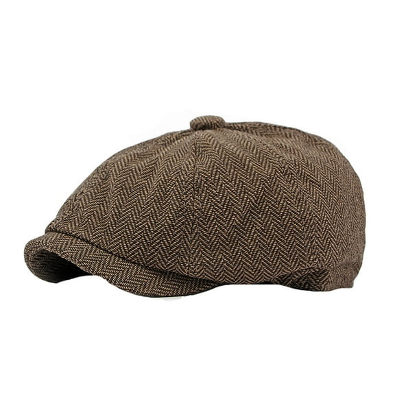 PMVFHDE Striped Beret Hat For Women Men Classic Design Casual Fashion accessory Ideal With Suits For Spring Coffee