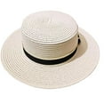 thumbnail image 1 of PMVFHDE Stylish Women's Summer Wide Brim Straw Sun Hat for Outdoor Beach Travel and Gardening White, 1 of 4