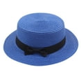 thumbnail image 1 of PMVFHDE Stylish Womens Summer Beach Visor Straw Top Hat for Sun and Outdoor Leisure Activities Blue, 1 of 2