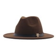 thumbnail image 1 of PMVFHDE Sun Hats For Men Women Fedora Belt Buckle Floppy Panama Wool Wide Fashion Classic, 1 of 1