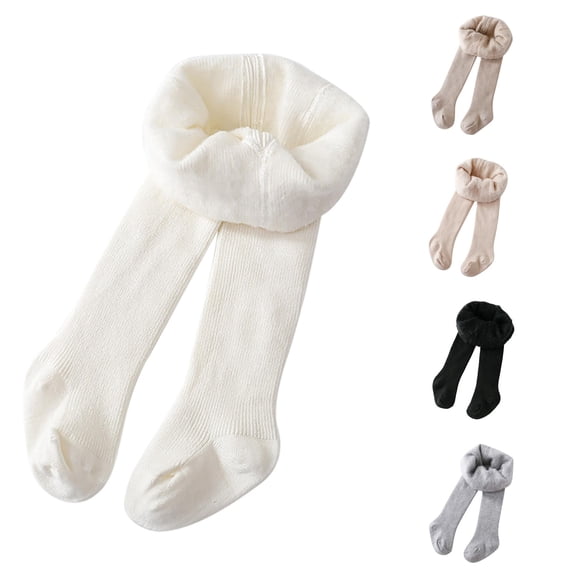 PMVFHDE Toddler Kids Baby Girls Lined Warm Full Leggings Pantihose Stretchy Basic Length Pants Winter Stocking White,6-12 Months