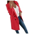 thumbnail image 1 of PMVFHDE Trench Coat Women Cool Weather Comfortable Durable Notch Lapel Elongating Long Outer Garment for Travel and Everyday Red,L, 1 of 4