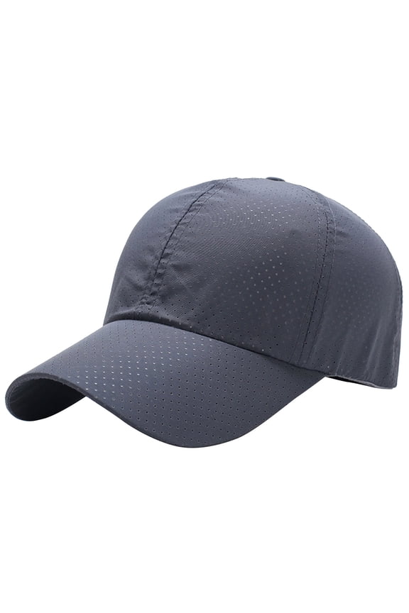 Unisex Baseball Cap Mesh Back Adjustable Sun Hat for Outdoor Sports Running Fast Drying Dark Gray
