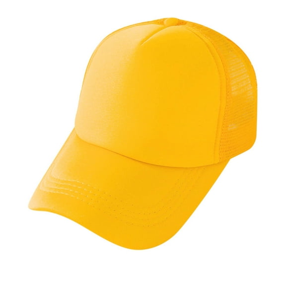 PMVFHDE Unisex Baseball Cap Solid Color Breathable Cool Brim Sun Hat for Outdoor Sports and Everyday Activities Yellow