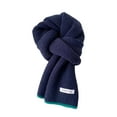 thumbnail image 1 of PMVFHDE Unisex Color Block Scarf Winter Warm Soft Knit Wrap, Two Tone Pattern Scarf for Men and Women, Fashionable Warm Scarf for Fall and Winter Navy, 1 of 3