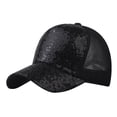 thumbnail image 1 of PMVFHDE Unisex Color Changing Glitter Mesh Baseball Cap Breathable Sun Hat Adjustable Novelty Dad Hat Black, 1 of 2