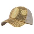 thumbnail image 1 of PMVFHDE Unisex Color Changing Glitter Mesh Baseball Cap Breathable Sun Hat Adjustable Novelty Dad Hat Yellow, 1 of 7