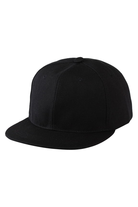 Unisex Fashion Baseball Cap Adjustable Strap Back Closure Sporty Snapback Hat for Men Women Black