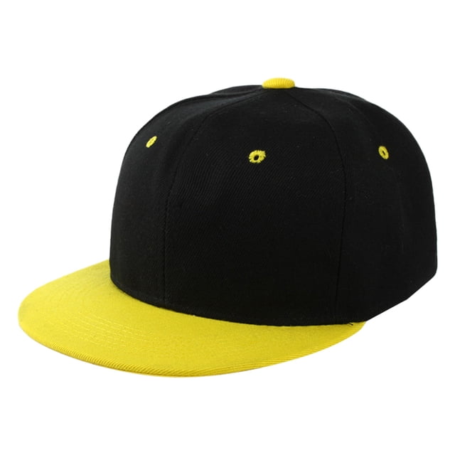 PMVFHDE Unisex Fashion Baseball Cap Adjustable Strap Back Closure Sporty Snapback Hat for Men Women Yellow