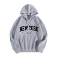 thumbnail image 1 of PMVFHDE Unisex Fashion Letter Graphic Print Double Hooded Long Sleeve Sweatshirt Casual Couple Tops Cute Hoodies Grey，XL, 1 of 4