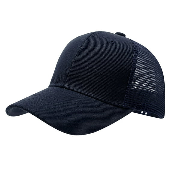 PMVFHDE Unisex Quick Drying Mesh Baseball Cap with Ponytail Hole for Outdoor Activities and Casual Wear Featuring Adjustable Snapback Closure and Breathable Design Navy