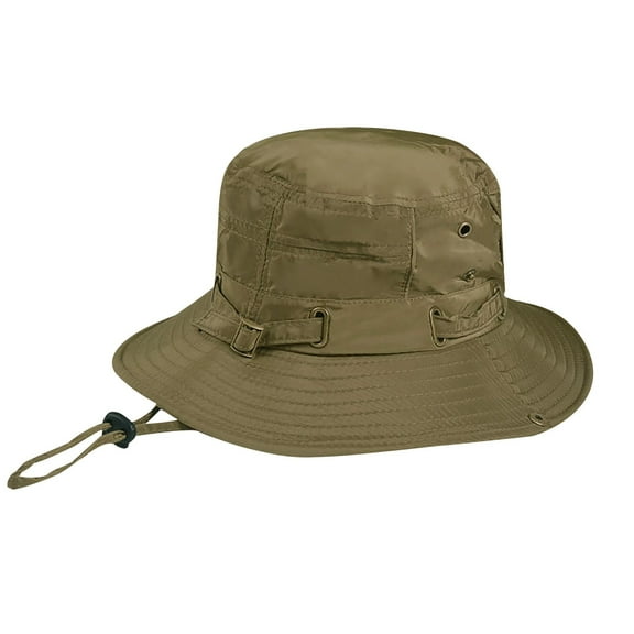 PMVFHDE Unisex Summer Fisherman Hat Breathable Sun Hat Lightweight For Outdoor Sun Block And Casual Wear Army Green