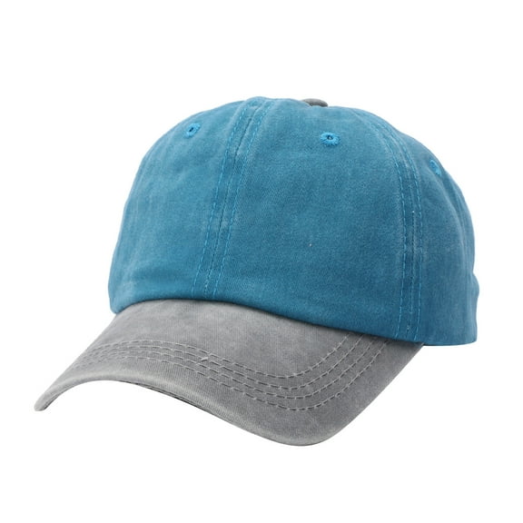 PMVFHDE Unisex Two-Tone Color Block Baseball Cap Retro Style Adjustable Sun Hat Casual Wear Light blue