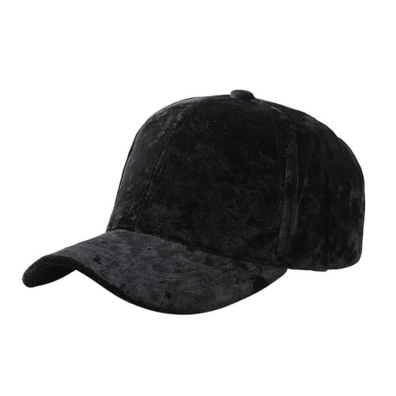 PMVFHDE Unisex Velvet Baseball Cap Summer Japanese Style Classic Solid Color Hat for Daily Casual Outfits Black
