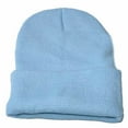 thumbnail image 1 of PMVFHDE Unisex Winter Knit Hat Double Layer Fuzzy Lined Cuffed Cap Warm for Cold Weather Slouchy Style Fashion Light Blue, 1 of 2