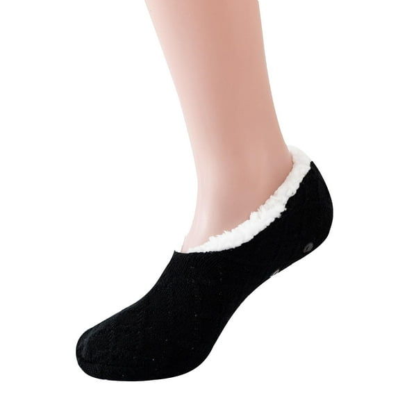 PMVFHDE Unisex Winter Lined Warm Floor Socks, Grip Comfortable Shoe Covers for Indoor Use, Cozy Home Socks for Men and Women at Home A,One Size