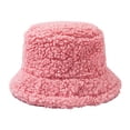 thumbnail image 1 of PMVFHDE Unisex Winter Pile Fuzzy Bucket Hat Warm Trapper Style with Ear Coverage for Cold Weather Pink, 1 of 1