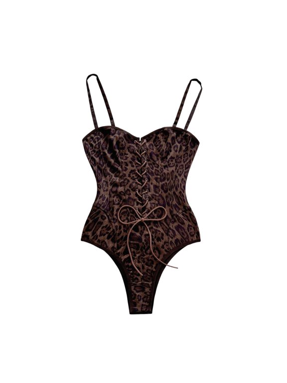 Waist Trainer Corset Leopard Print Lace Up Shaped Bodysuit Style Underwear For And Enhanced Body Confidence