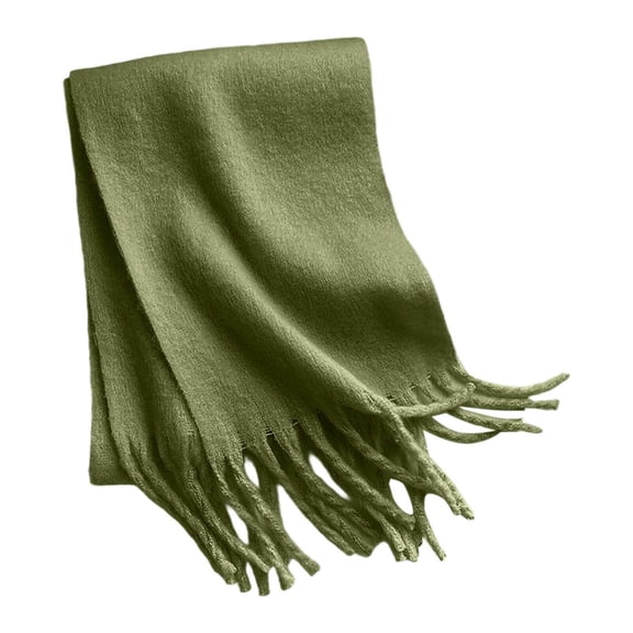 PMVFHDE Winter Scarf Shawl Wrap Elegant Long Plaid Fashion Accessory For Women Army Green