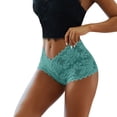 thumbnail image 1 of PMVFHDE Women Boy Shorts Underwear Comfort Soft Hollow Out Lace Panties Breathable Solid Color Casual Briefs For Ladies Womens Underwear Green,M, 1 of 4