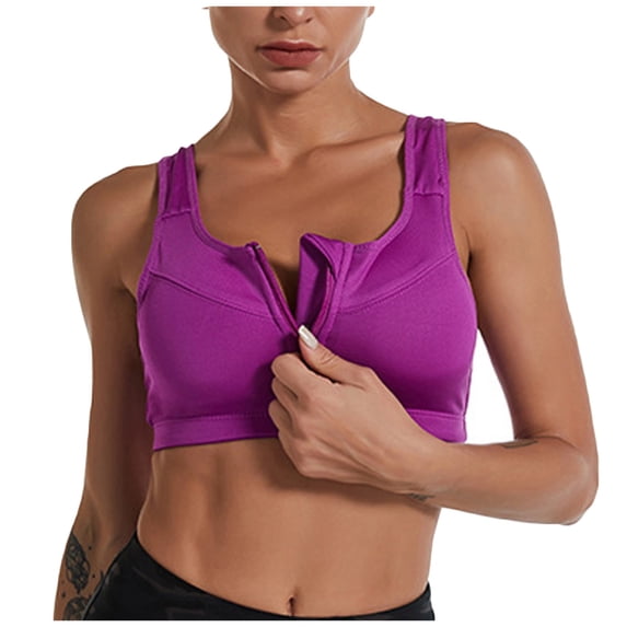 PMVFHDE Women Bra Tank Sports Bra Wirefree For Support Yoga Adjustable Straps For Fit Purple