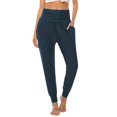 thumbnail image 1 of PMVFHDE Women Casual Loose Cropped Pants With Pockets Elastic High Waist Yoga Pants For Work Comfort Dark Blue，S, 1 of 7