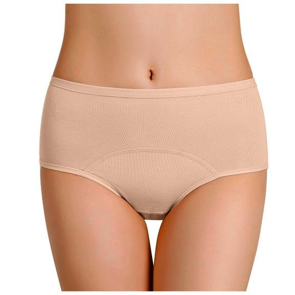 PMVFHDE Women Cotton Sanitary Underwear Menstrual Side Leakproof Cycle Panties With Extra Coverage Briefs Cotton Underwear For Women Beige,XXL